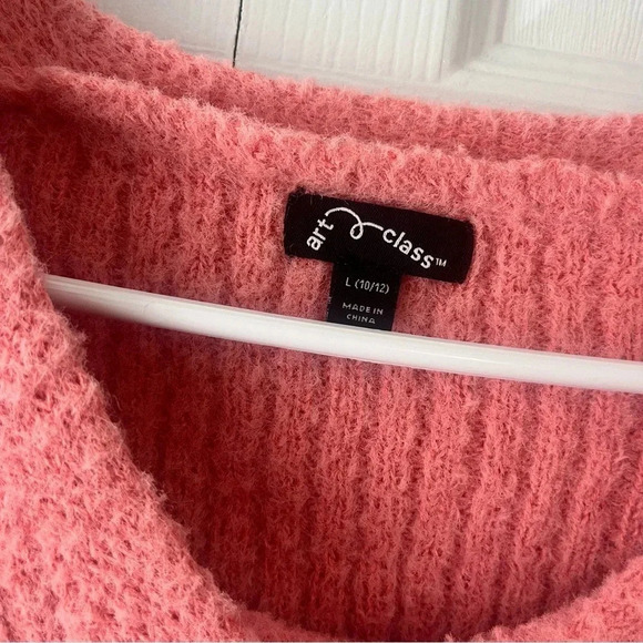 art class Girls Sweater Dress w/ Matching Crop Cardigan Peach Coral Size L 10/12 - Picture 3 of 3